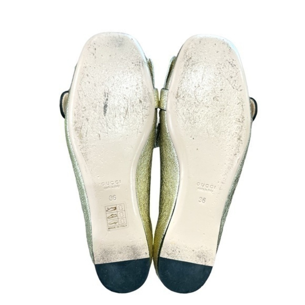 GUCCI Marmont GG Gold Leather Fringe Loafer Flats Size 36 - Picture 9 of 9
